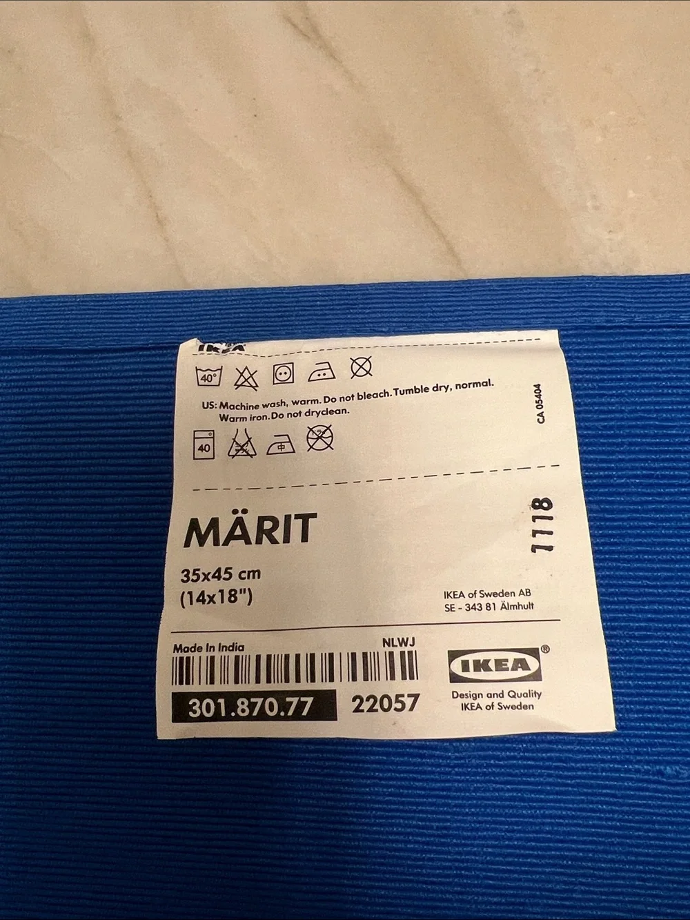 Ribbed Placemats, Ikea Marit Blue in Royal Blue, Set of 4, NEW